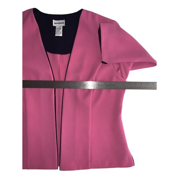 Perceptions Womens Open Front Pink Blazer Jacket Polyester Size 14 - Picture 5 of 10
